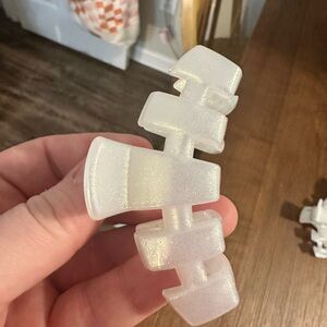 Pearlescent White Small Teleties Hair Claw Clip